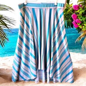 STEM Skirt High-Low Swing Stripes Womens Large Made in USA